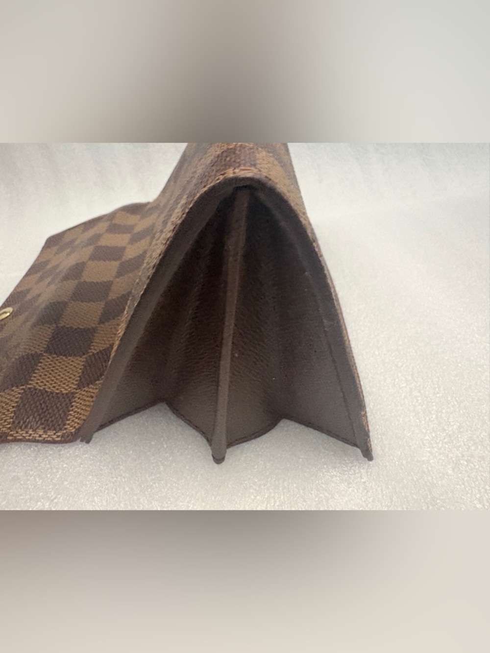 Louis Vuitton Damier Ebene Sarah Wallet Brown Canvas Long Wallet Snap Flap - Picture 9 of 11